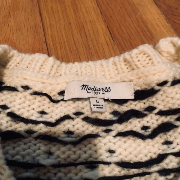 BLACK AND WHITE WOMENS MADEWELL SWEATER LARGE! - Picture 4 of 7